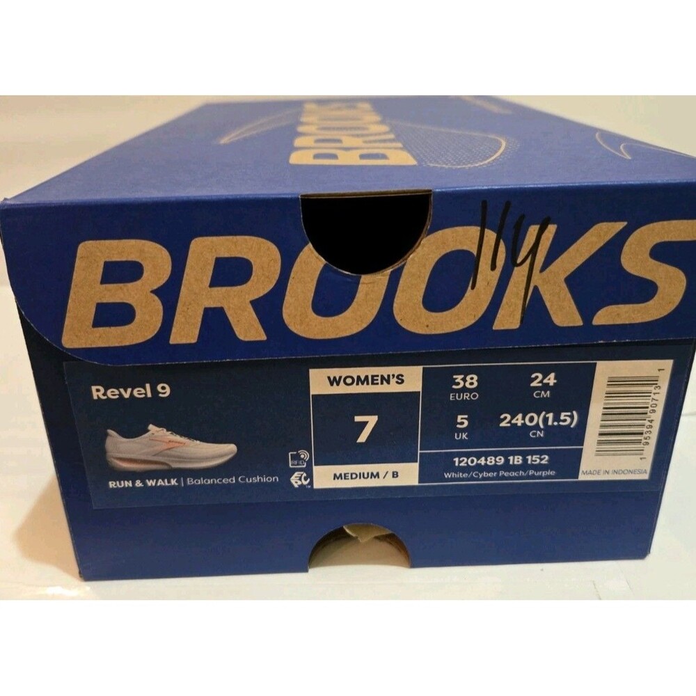 Brooks Women’s Revel 9 Run/Walk Shoes Beautiful White/Peach Size 7 New - Picture 9 of 9